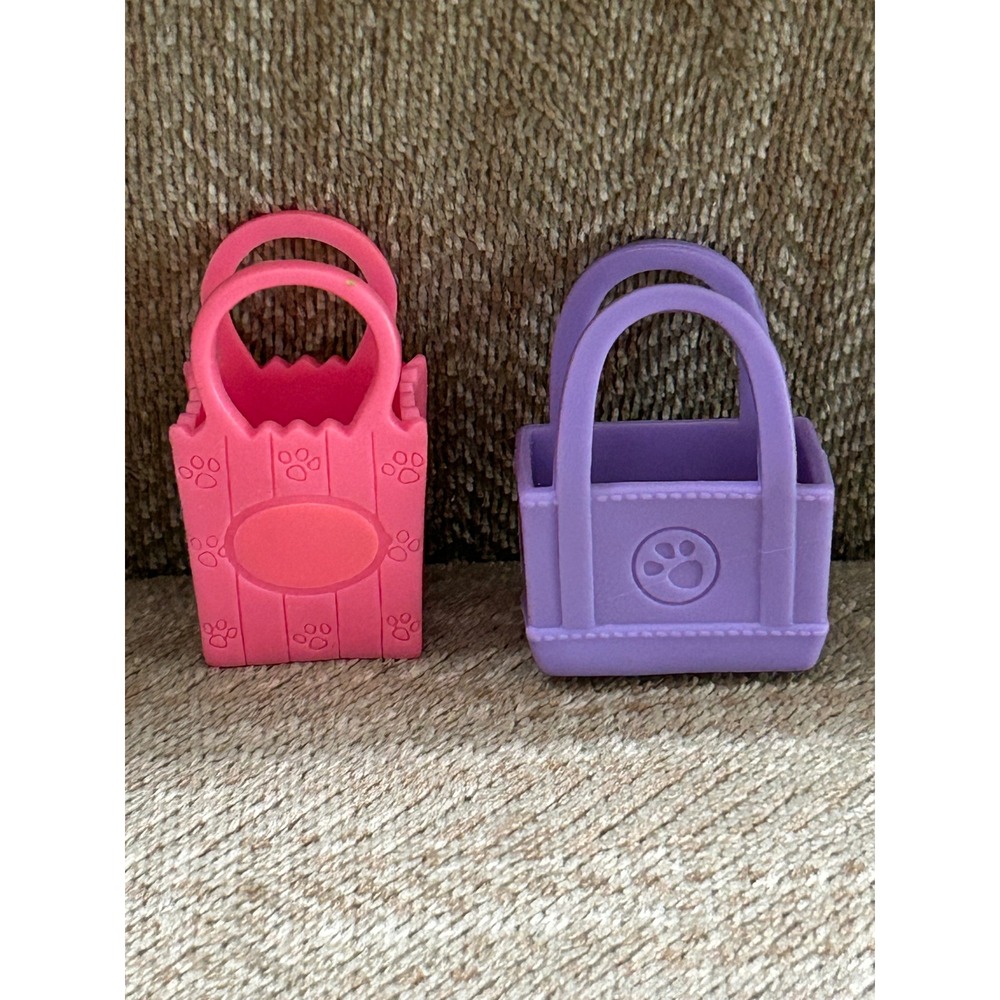 Littlest Pet Shop LPS Pink Purple Shopping Bag Tote Purse Accessory Lot Hasbro
